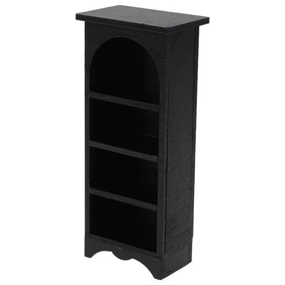 OFFIGAM Black Wood Bookshelf Dollhouse Furniture 1 Piece, Perfect for Dollhouse Decoration and Craft Project Enhancements