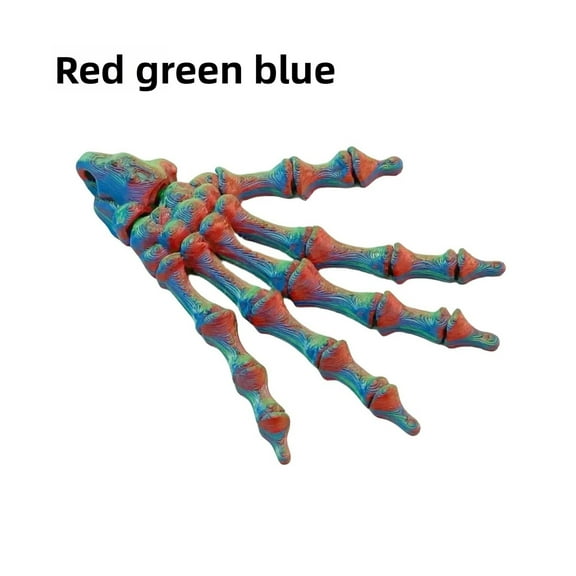 1pc 3D Printed Movable Skeleton Hand Necklace Articulated Fingers Jewelry For Halloween Gift Creepy Stress Relief Fidget