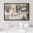 thumbnail image 5 of IDEA4WALL Framed Canvas Art Wall Decor Painting Cozy Cabin and Deer in Winter Forest Rustic Snowy Landscape Fine Art Vintage Retro Chic for Dorm Home Office - 16"x24" Black, 5 of 5