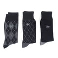 thumbnail image 2 of Calcetines Polo Club para Hombre, Rayas y Figuras Negro 3 Pares Unitalla, 2 of 3