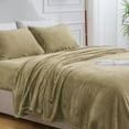 thumbnail image 7 of Flannel Sheets King Size Camel - Super Soft Fleece Sheets Set Fluffy Extra Plush, 4 Piece(Include Fitted Sheet, Flat Sheet, 2 Pillowcases), 7 of 7