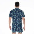 thumbnail image 2 of Peacock Feather Pattern Short Sleeve Men'S Rompers, Peacock Casual Summer Jumpsuits Outfit, 2 of 4