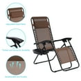 thumbnail image 3 of CHYVARY Set of 2 Oversized Zero Gravity Patio Reclining Lounge Chair with an Adjustable Headrest and Side Tray, Brown, 3 of 8