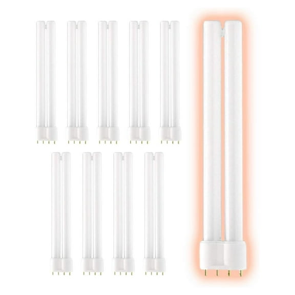 PLL24/835 | 24W 12.7" Tube Compact Fluorescent Light Bulb | 4-pin 2G11 Base 3500K Neutral White 1500 Lumen | 36000 Hour Long Life Biax | Pack of 10