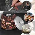 thumbnail image 4 of Yayeee Ashtray with Lid for Cigarette Smokeless Stainless Steel Home Ash Holder, Sweet Cakes, 4 of 7