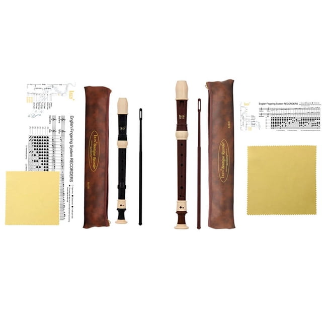 2set Flûte Longue Clarinette en Abs pour Enregistreur Baroque Musical (Noir&Café)