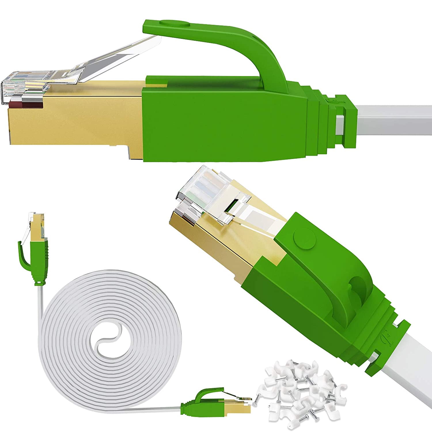 Cat 8 Cable 50 ft, 40Gbps High Speed Cable, 26AWG Network RJ45 Cord 50ft for