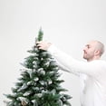 thumbnail image 5 of Senjie Snow Flocked Artificial Christmas Tree , Xmas Trees with Pine Cone Decoration Unlit 7 FT, 5 of 5
