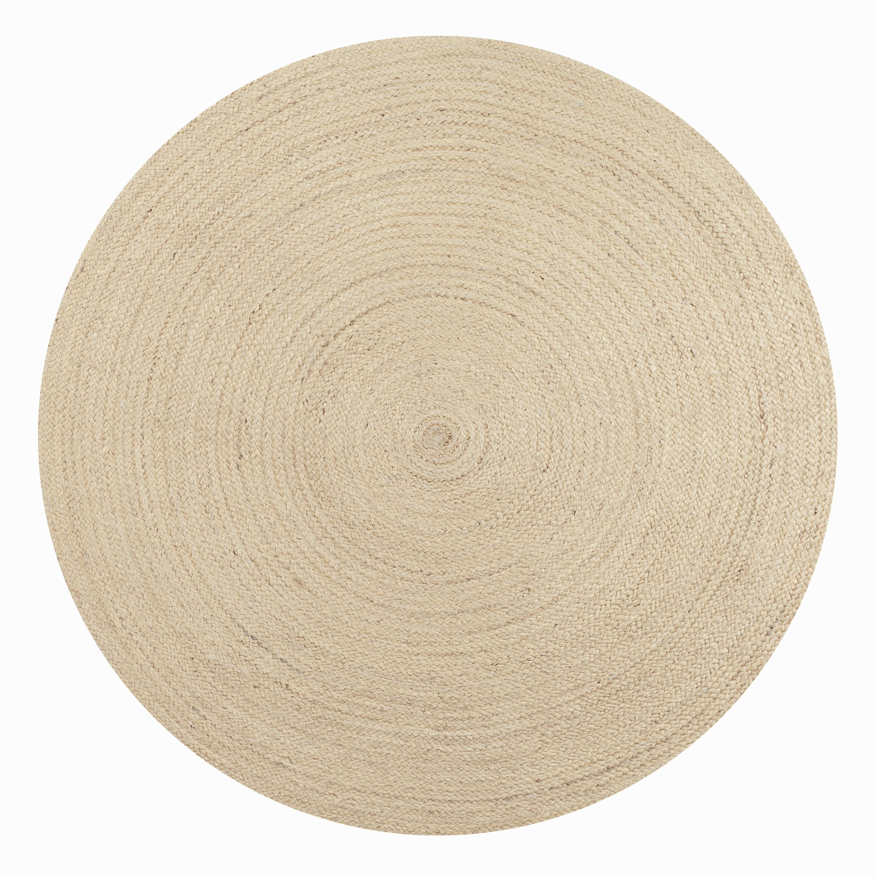 JONATHAN Y ANSA 4' Round Area Rug, Zara Braided Coastal Cottage Jute - Ivory, RNF116E-4R