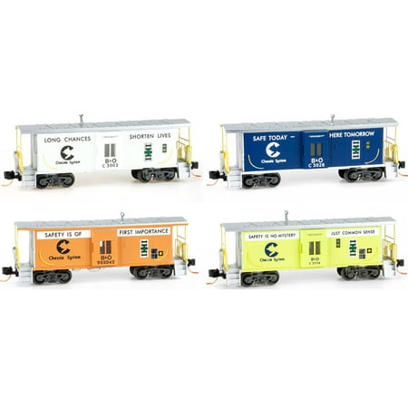Chessie System - Micro-Trains MTL N-Scale Bay Window Chessie System Safety Cabooses Runner 4-Pack