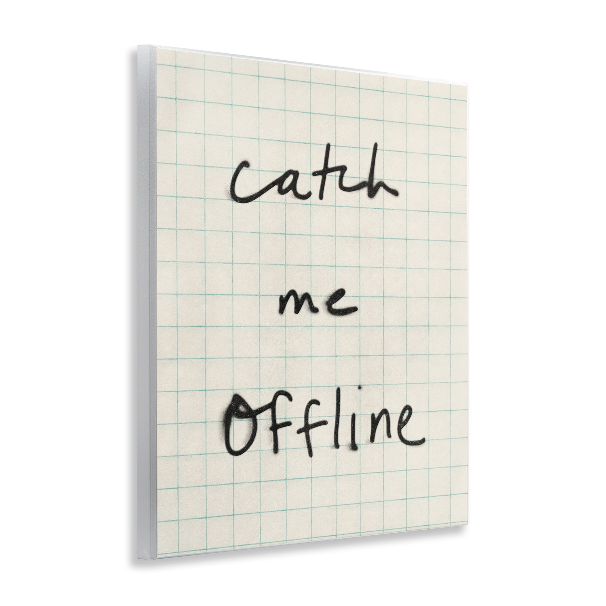 Stupell Industries Catch Me Offline Scrawl Wall Plaque Art, design by Victoria Barnes