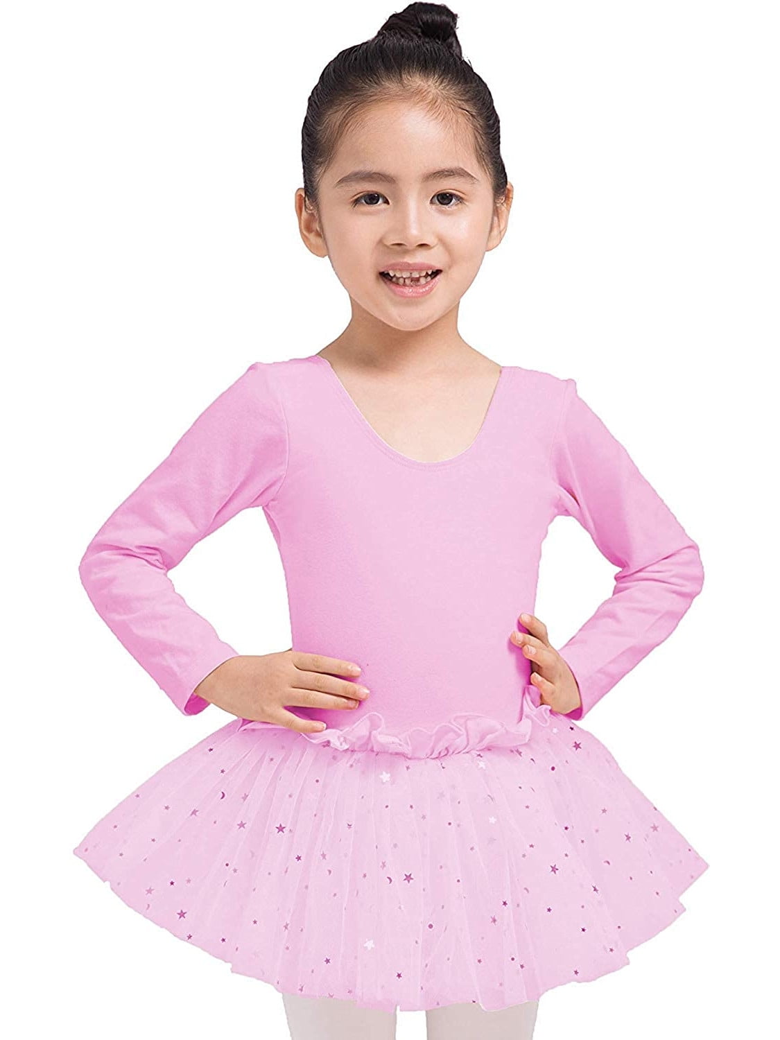Sizes: 2-14 Years Leotard Skin-Friendly Skirtless Gymnastic-Ballet-Sport Suit For Girls Basic Tank Long Sleeve Soft And Stretchy Material elowel Multiple Colours 