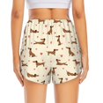 thumbnail image 4 of Vsdgher Heart Dachshund Print Women's Running Double Layer Shorts High Waisted with Pockets Elastic Yoga Workout Athletic Gym Sports, 4 of 8
