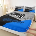 thumbnail image 3 of Erosebridal Gamer Bed Sheets Set and Gaming Bedding Set Video Game Controller Fitted Sheets 3Pcs Sheets Includes 1 Sheet & 1 Flat Sheet with 1 Pillowcase Blue Black (Twin), 3 of 5
