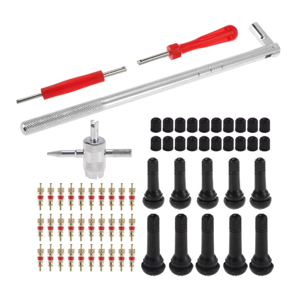 Juego de Extractores de Válvula de Neumático Unique Bargains Tono Plateado para Motocicleta y Coche Duradero