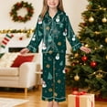 thumbnail image 2 of Gubotare Christmas Pajamas for Little Girls Silk Unisex Kids Pajamas Set Button-Down Long Sleeve Sleepwear Lounge Set Size 9-10 (Dark Green,9-10 Years), 2 of 9
