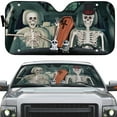 thumbnail image 3 of 3D Halloween Skeleton Car Auto Sunshades Windshield Heat Protection, Halloween Decorative Sun Shades Univeral Fit Cars Suv Truck . Halloween Horror Movie Cosplay Car Decor, 3 of 6