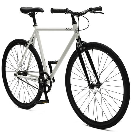 Retrospec Critical Cycles Harper Single-Speed Fixed Gear Urban Commuter Bike White & Black 53cm,