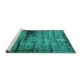 thumbnail image 2 of Ahgly Company Machine Washable Indoor Rectangle Persian Turquoise Blue Bohemian Area Rugs, 7' x 10', 2 of 4