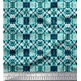 thumbnail image 1 of Soimoi Green Polyester Crepe Fabric Mosaic Tie-Dye Print Fabric by The Yard 52 Inch Wide, 1 of 3