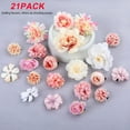 thumbnail image 3 of Paquete de 21 pinzas para el cabello con flores artificiales para boda, fiesta de graduación, peinado, tocado, decoración para mujeres y niños MFZFUKR BST3025297-1, 3 of 5