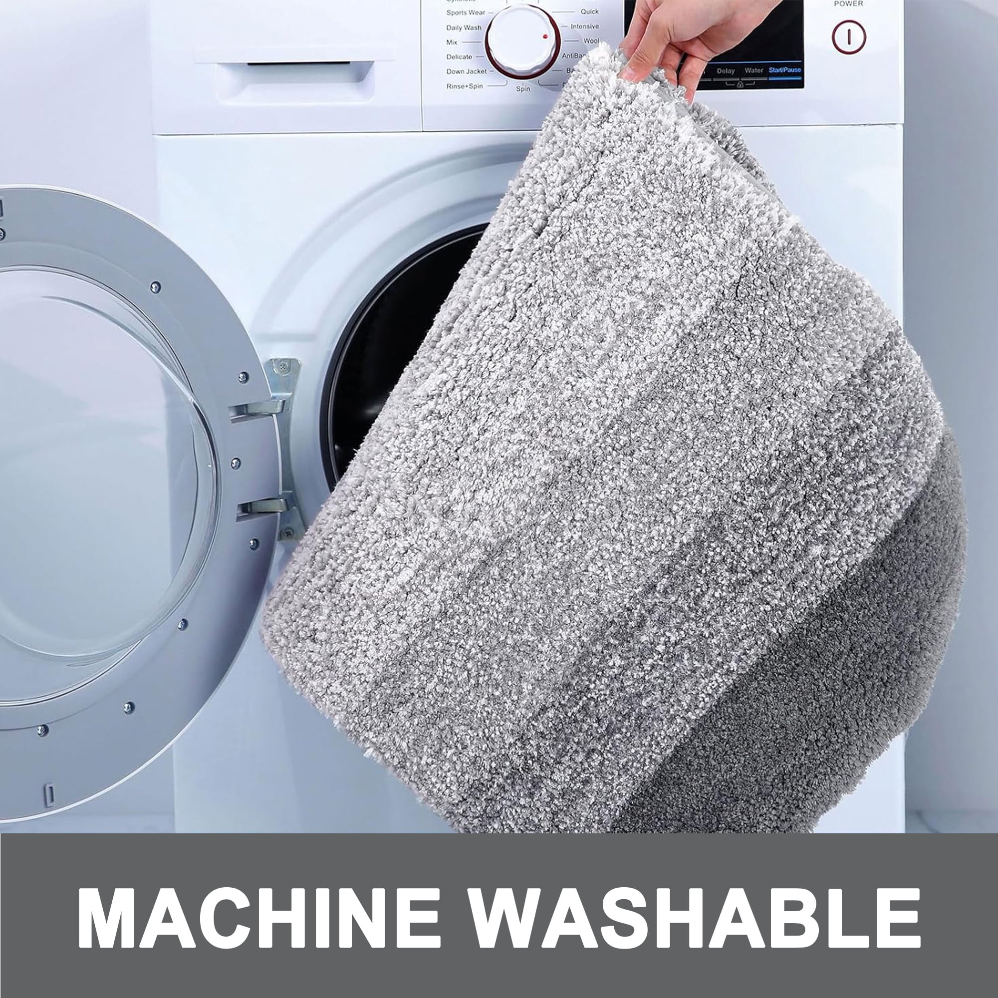 Evlmd Bathroom Rugs Mat, Large Bath Rug for Bathroom Floor Non-Slip, Super Elastic Soft Easier to Dry Bath Shower Mat Runner, Machine Washable Bath Mat