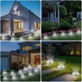 thumbnail image 5 of 8 Pack 8 LED Solar Disk Lights, Outdoor Solar Ground Landscape Light for Garden Patio Decor, Cool White, 5 of 8
