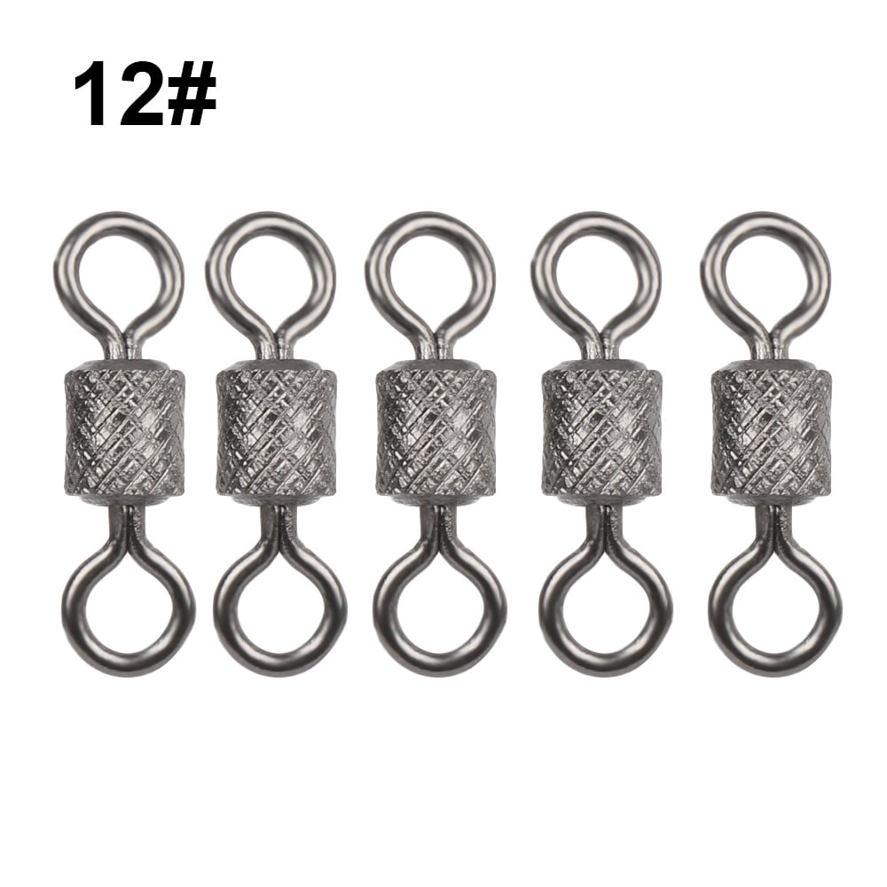 50Pcs 4# Fishing Rolling Swivel Ball Bearing Swivel with Solid Ring Connector 