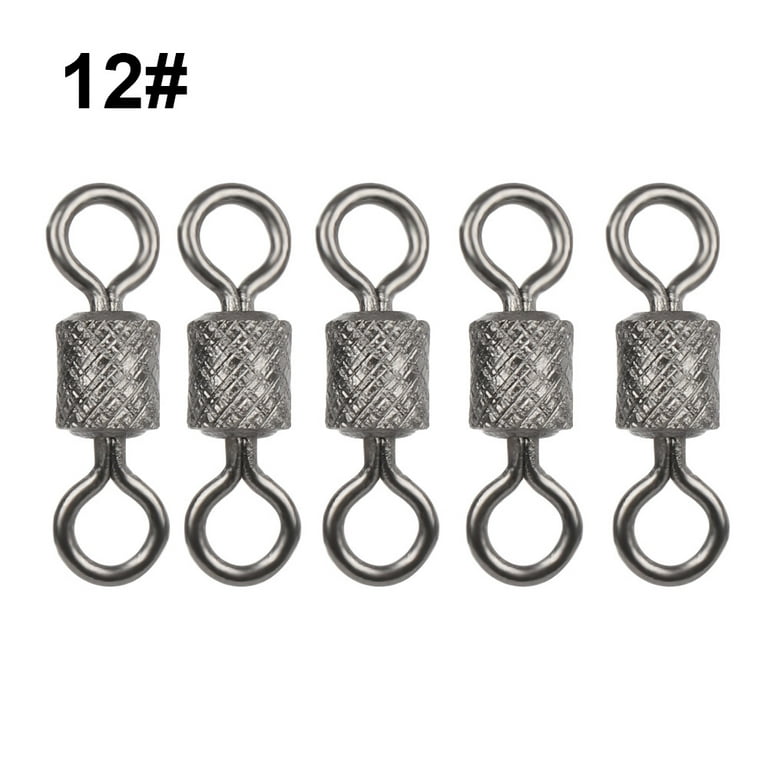 Body Mind Sculptor 50pcs/lot 2#4#6#8#10#12#Stainless Steel Fishing Swivels Ball Bearing Swivel with Safety Snap Solid Rings Rolling Swivel Connector for Carp