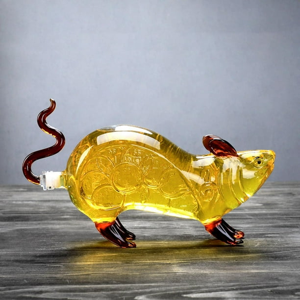 1 pieza Whiskies Decanter Glass Mouse Forma Botella Novedad Cóctel Brandy Scotches B Coche Hombre perfecl Decantador de whisky