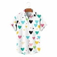 thumbnail image 4 of Valentines Love Heart Shirt for Men Casual Short Sleeve Holiday Outfit for Beach Vacation Date, 4 of 5