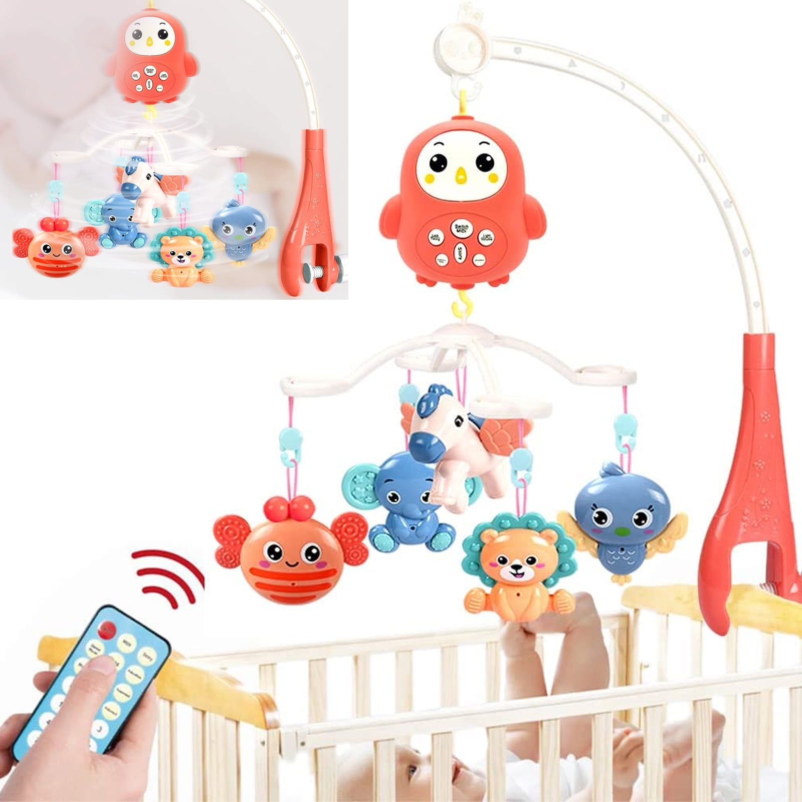 Baby Mobile for Crib, Crib Toys with Remote Control, Music, Baby Crib