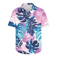 thumbnail image 3 of ZCFZJW Big and Tall Regular Fit Hawaiian Shirts for Men Trendy Summer Tropical Palm Tree Print Short Sleeve Button Down Graphic Beach Holiday Vacation Tees Shirt Tops Multicolor#07 XXXXL, 3 of 5