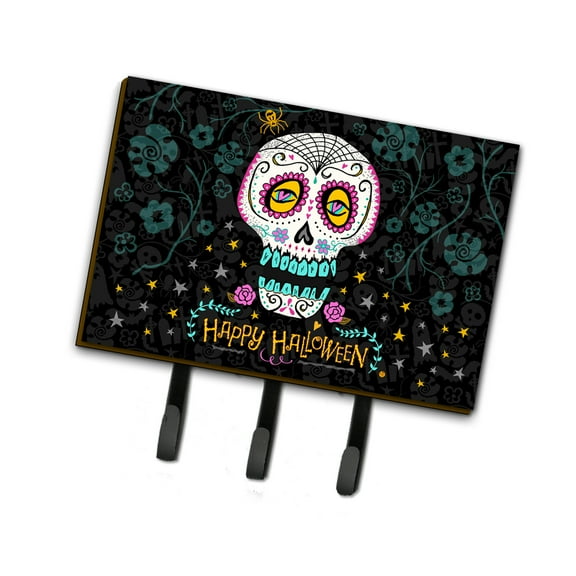 Carolines Treasures VHA3035TH68 Happy Halloween Day of the Dead Leash or Key Holder Triple Hook multicolor