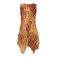 thumbnail image 5 of FUIALDOLG Brown Cheetah Animal Print Dresses for Women Lady Leopard Sundress Summer Womens Sleeveless Dresses Casual A Line Flowy Pleated Midi Dress Beach Vacation Outfits,3XL, 5 of 7