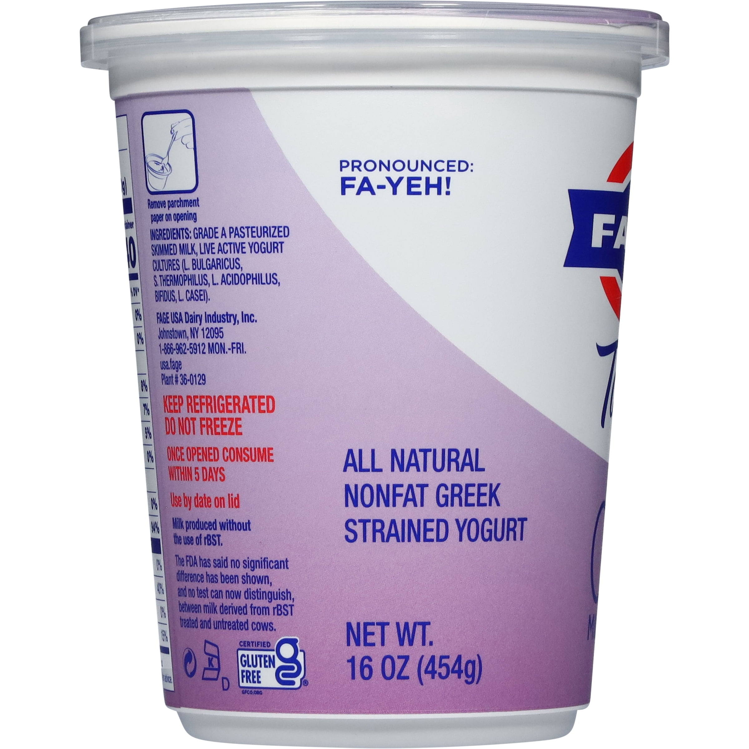 FAGE Total All Natural Nonfat Plain Greek Strained Yogurt, 16 oz