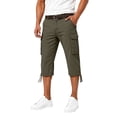 thumbnail image 3 of CONZONE Mens Baggy Cargo Shorts Straight Leg Workwear Shorts for Men Trendy Buttons Solid Soft Outdoor Hiking Shorts With Pockets, 3 of 5