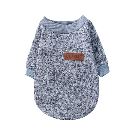 TOPGOD Cat Dog Shirt Winter Sweater Round Neck Long Sleeve Elastic Knitting 2-Leg Pet Warm Pullover