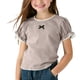 thumbnail image 1 of Blusas y camisas de manga corta con cuello redondo para niños, primavera y verano, color liso, manga corta, cuello redondo, camiseta para niños, parte superior de poliéster para niños, 1 of 4