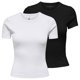 thumbnail image 1 of ONLY Camisetas de mujer, pack de 2 - ONLVAL O-NECK TOP, cuello redondo, manga corta, liso Blanco/Negro M (Medium), 1 of 7
