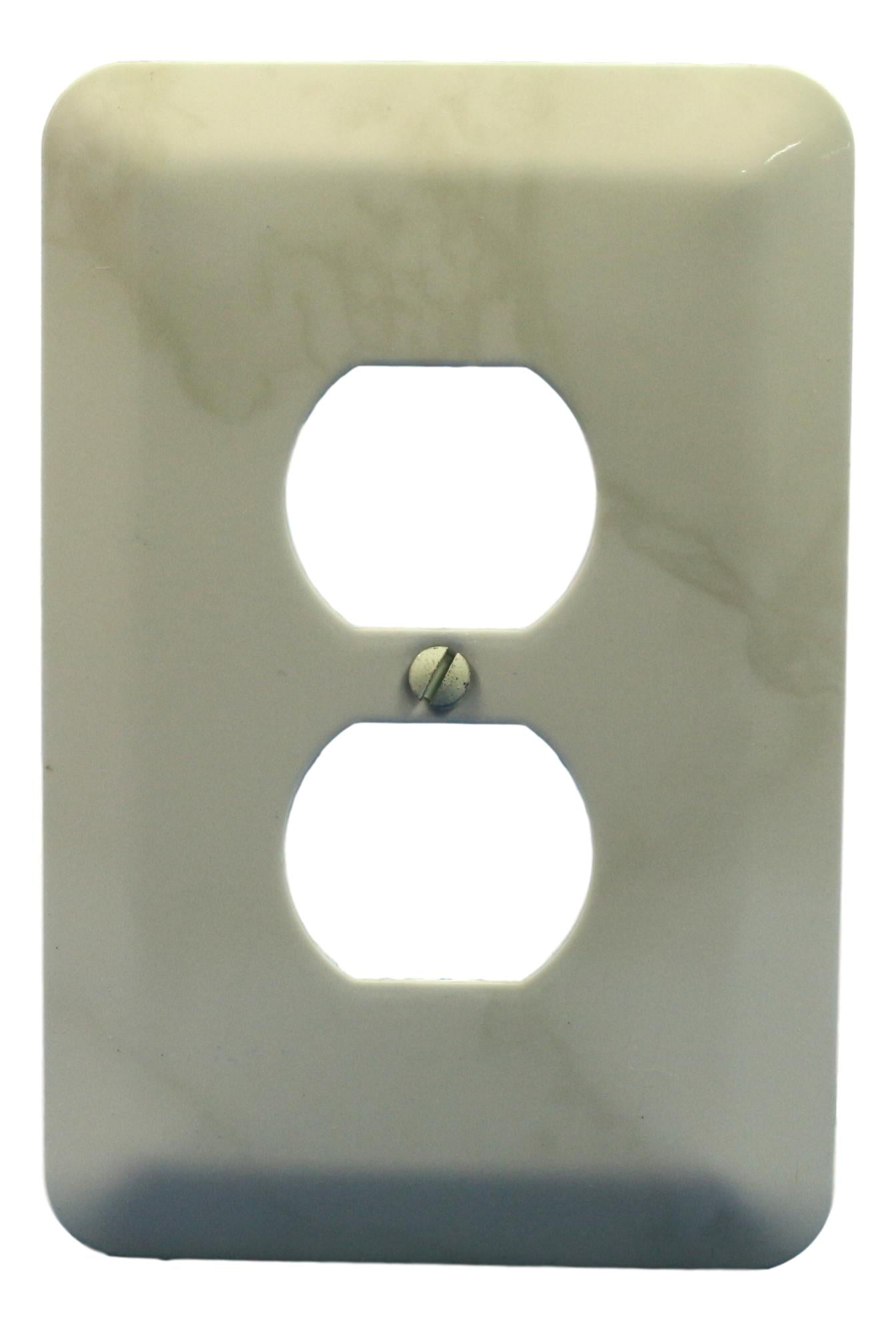 Leviton Jumbo Ivory Marble Steel Outlet Cover Oversize Receptacle 89303
