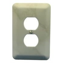 Leviton Jumbo Ivory Marble Steel Outlet Cover Oversize Receptacle 89303-IML