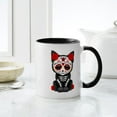 thumbnail image 4 of CafePress - Cute Red Day Of The Dead Kitten Cat Mugs - 11 oz Ceramic Mug - Novelty Coffee Tea Cup, 4 of 4