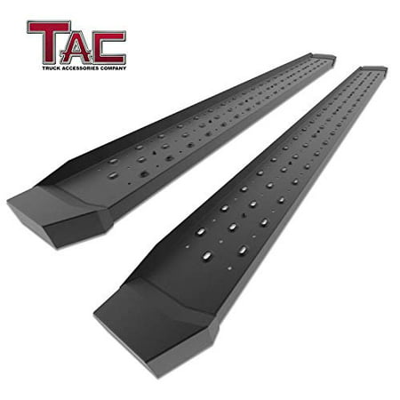 TAC 6.5” Running Boards Fit 2019 Chevy Silverado / GMC Sierra 1500 Crew Cab (Excl. Diesel models with DEF tanks) Truck Pickup Utility Black Rattler Steel Side Bars Step Rails Off Road Accessories