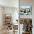 thumbnail image 4 of Highland Bathroom Wall Art Rustic Farmhouse Wall Decor Cute Cattle in the White Daisy Flower Picture Canvas Print Countryside Animal Painting for Living Room Bedroom Office Decor 12X16 Inch, 4 of 6