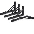 thumbnail image 1 of Folding Shelf Brackets - Heavy Duty Metal Collapsible Shelf Bracket for Bench Table, Shelf Hinge Wall Mounted Space Saving DIY Bracket, Max Load: 150 lb (16 Inch 4 PCS, Black), 1 of 4