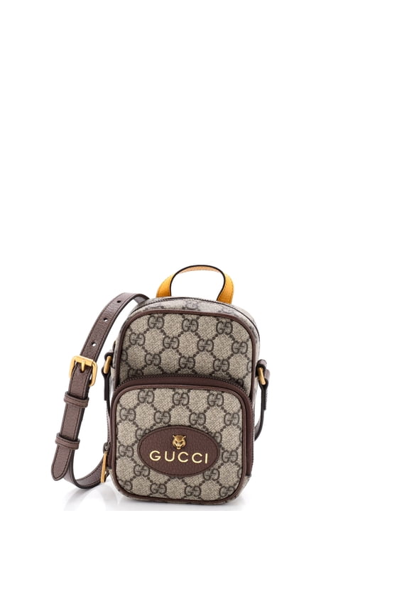 Pre-Owned Neo Vintage Top Handle Crossbody Bag GG Coated Canvas Mini By Rebag