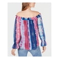 thumbnail image 2 of INC Womens Pink Tie Dye Long Sleeve Off Shoulder Top Size: M, 2 of 2