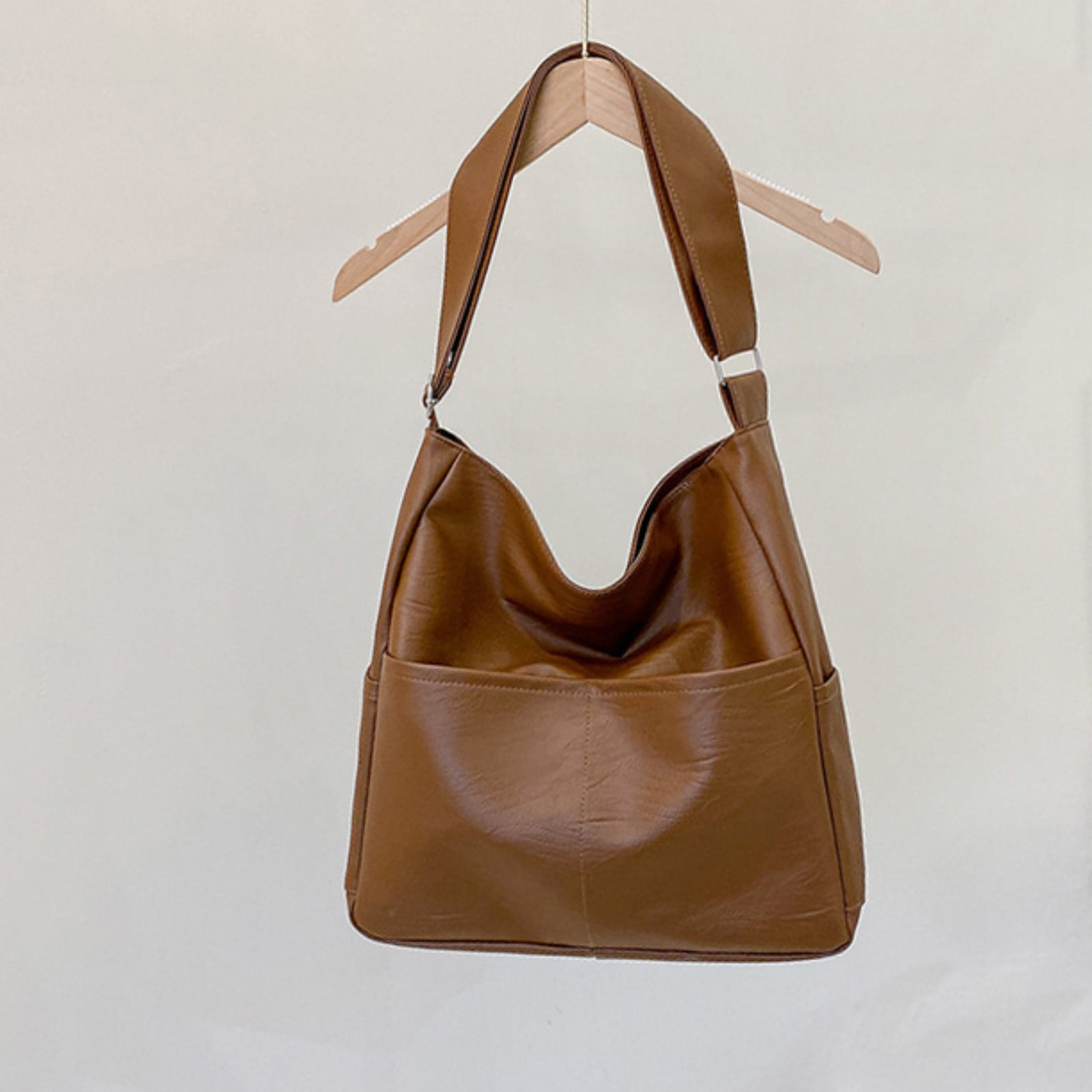 Stylago Large Crossbody Bags for Women Soft Leather Shoulder Purses College Students Casual Zipper Pockets Handbags Brown