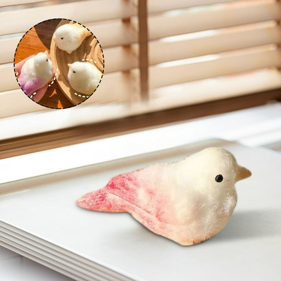 weibbin Farmhouse Bird Decor Resin Bird Figurines - Vintage & Modern Bird Decor Statue for Home Decor Accents, Cottage Bird Ornaments Decoration New White Carved Rustic Bird Figurine